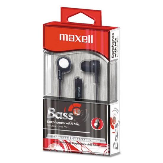 Picture of B-13 Bass Earbuds with Microphone, 52" Cord, Black