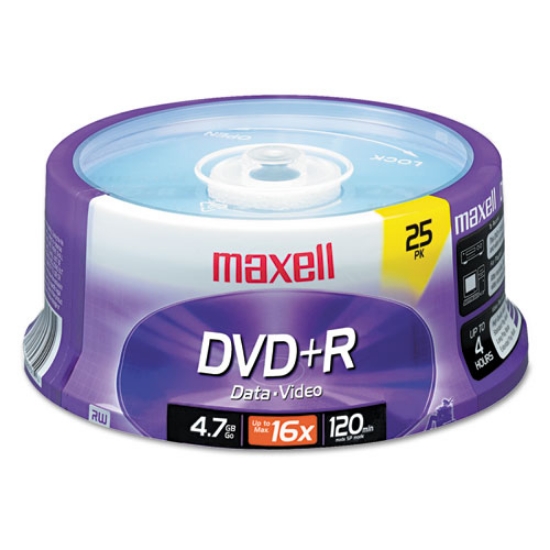 Picture of Dvd+r High-Speed Recordable Disc, 4.7 Gb, 16x, Spindle, Silver, 25/pack