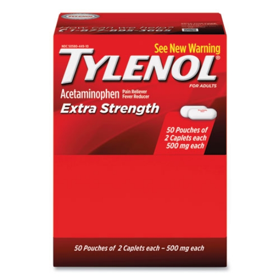 Picture of Extra Strength Caplets, Two-Pack, 50 Packs/box