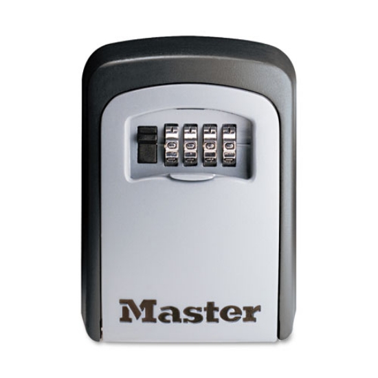 Picture of Locking Combination 5 Key Steel Box, 3.25" Wide, Black/Silver
