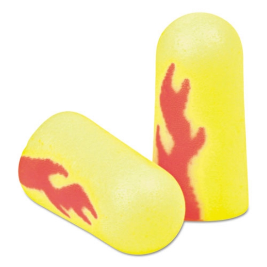 Picture of E-A-RSOFT BLASTS EARPLUGS, CORDLESS, FOAM, YELLOW NEON/RED FLAME, 200 PAIRS/BOX