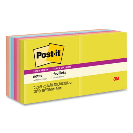 Picture of Note Pads in Summer Joy Collection Colors, 3" x 3", Summer Joy Collection Colors, 90 Sheets/Pad, 12 Pads/Pack