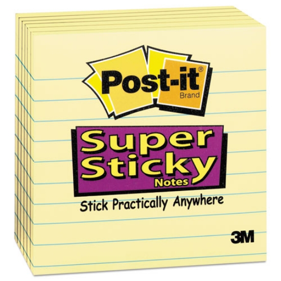 Picture of Pads in Canary Yellow, Note Ruled, 4" x 4", 90 Sheets/Pad, 6 Pads/Pack
