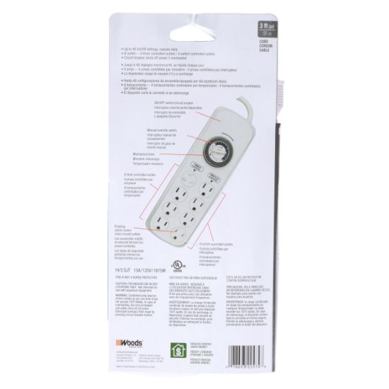 Picture of WOODS 22575WD TIMR PWRSTRP WHT 8 OUTLT (EA)
