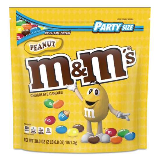 Picture of Milk Chocolate Candies, Milk Chocolate And Peanuts, 38 Oz Bag