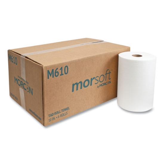 Picture of 10 Inch TAD Roll Towels, 1-Ply, 10" x 500 ft, White, 6 Rolls/Carton