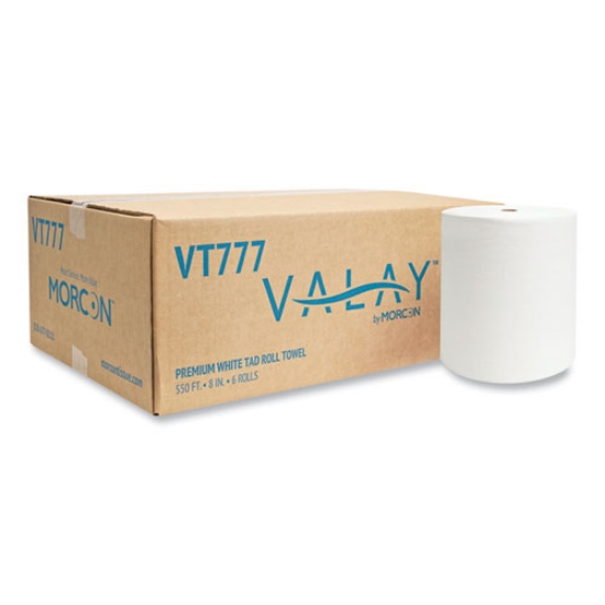 Picture of Valay Proprietary Tad Roll Towels, 1-Ply, 7.5" X 550 Ft, White, 6 Rolls/carton
