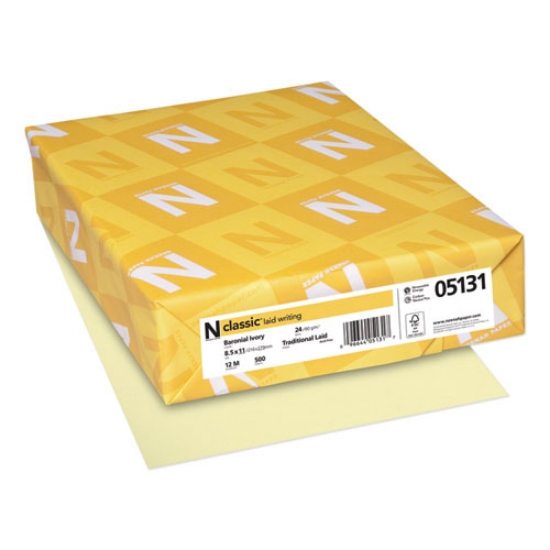 Picture of CLASSIC Laid Stationery Writing Paper, 24 lb Bond Weight, 8.5 x 11, Baronial Ivory, 500/Ream