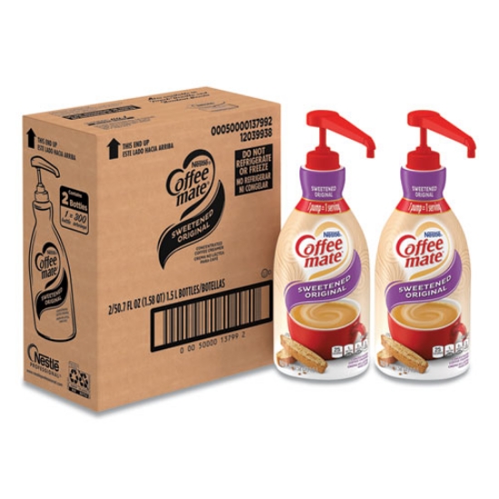 Picture of Liquid Coffee Creamer, Sweetened Original, 1.5 Liter Pump Bottle, 2/carton