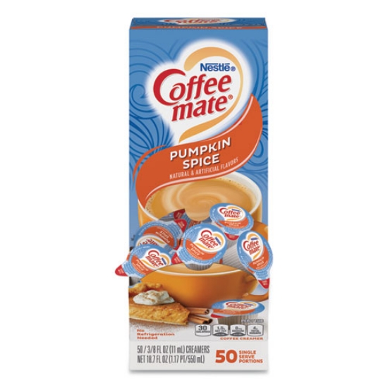 Picture of Liquid Coffee Creamer, Pumpkin Spice, 0.38 Oz Mini Cups, 50/box