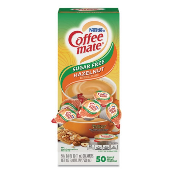 Picture of Liquid Coffee Creamer, Sugar Free Hazelnut, 0.38 oz Mini Cups, 50/Box