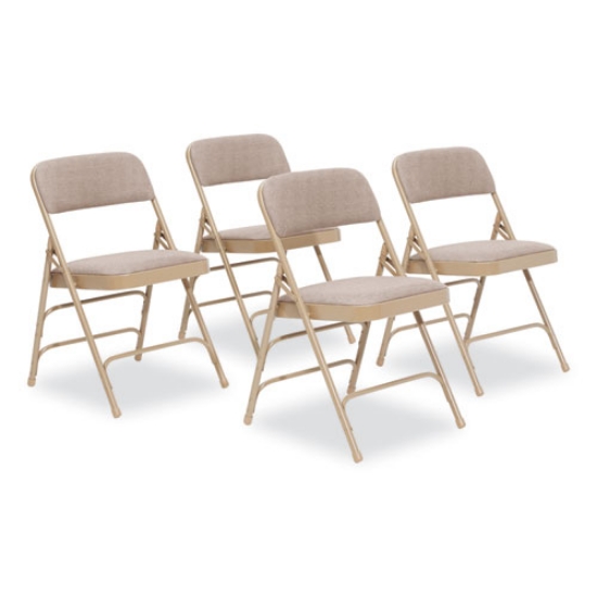 Picture of 2300 Series Fabric Triple Brace Double Hinge Premium Folding Chair, Supports 500 lb, Cafe Beige, 4/CT, Ships in 1-3 Bus Days
