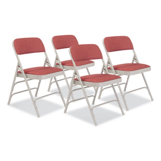 Picture of 2300 Series Fabric Upholstered Tri-Brace Folding Chair,Supports 500lb,Cabernet Seat/Back,Gray Base,4/CT,Ships in 1-3 Bus Days