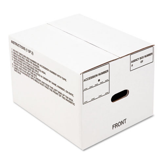 Picture of 8115001178249 Skilcraft Record Archival Storage Box, Letter Files, 12" X 9.5" X 14.75", White, 25/bundle