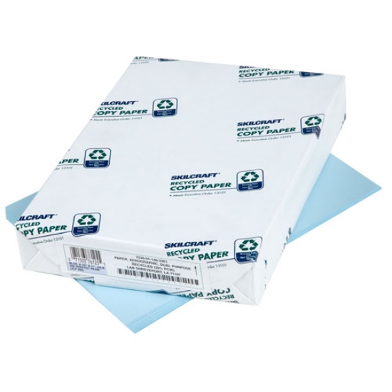 Picture of 7530011463361 SKILCRAFT Colored Copy Paper, 20 lb Bond Weight, 8.5 x 11, Blue, 500 Sheets/Ream, 10 Reams/Carton