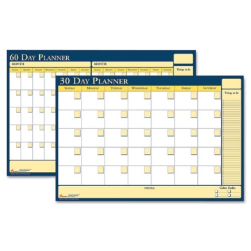 Picture of 7520012074058 Skilcraft 30-Day/60-Day Reversible/erasable Flexible Planner, 36 X 24, White/yellow/blue Sheets, Undated