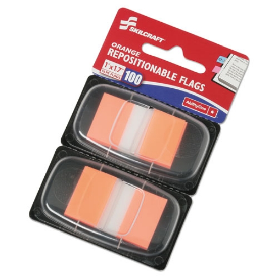 Picture of 7510013152023 SKILCRAFT Page Flags, 1 x 1.75, Orange, 50 Flags/Dispenser, 2 Dispensers/Pack100/Pack