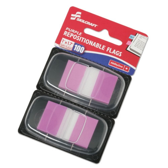 Picture of 7510013158654 SKILCRAFT Page Flags, 1 x 1.75, Purple, 50 Flags/Dispenser, 2 Dispensers/Pack100/Pack