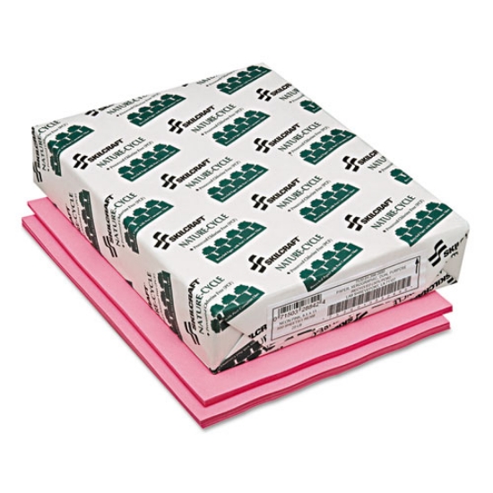 Picture of 7530013982680 SKILCRAFT Neon Colored Copy Paper, 20 lb Bond Weight, 8.5 x 11, Neon Pink, 500/Ream
