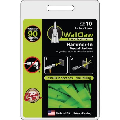 Picture of WALL CLAW ANCHORS PCK-WC10-YS HAMMER-IN DRYWALL ANCHOR (EA)