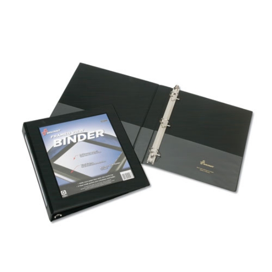 Picture of 7510014621389 Skilcraft Framed Slant-D Ring View Binder, 3 Rings, 1.5" Capacity, 11 X 8.5, Black
