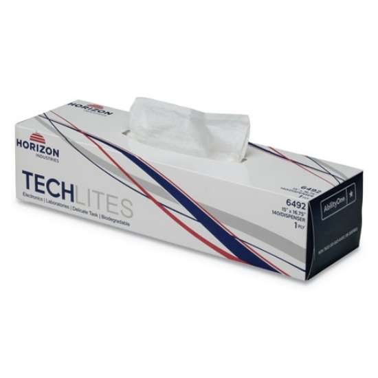 Picture of 7920005436492, SKILCRAFT, Wiping Towels, 1-Ply, 15.25 x 16 .5, White, 140/Dispenser, 18 Dispensers/Carton