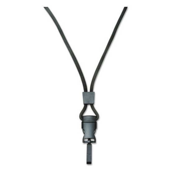 Picture of 8455016130192 SKILCRAFT Breakaway Lanyard, Plastic Swivel Hook Fastener, 36" Long, Polyester, Black, Dozen