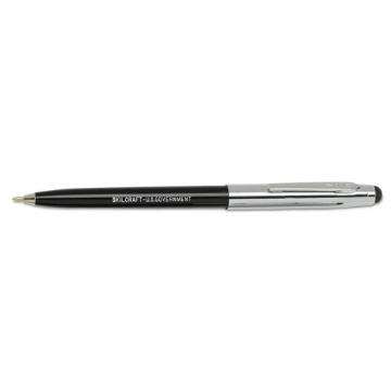 Picture of 7520016438194 Skilcraft Combo Ballpoint Pen/stylus, Retractable, Medium 1 Mm, Black Ink, Black/silver Barrel