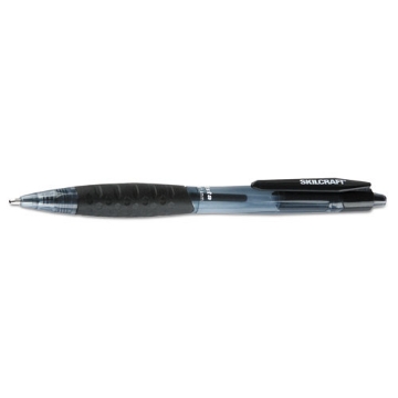 Picture of 7520016451148 Skilcraft Vista Ballpoint Pen, Retractable, Bold 1.4 Mm, Black Ink, Smoke Barrel, Dozen