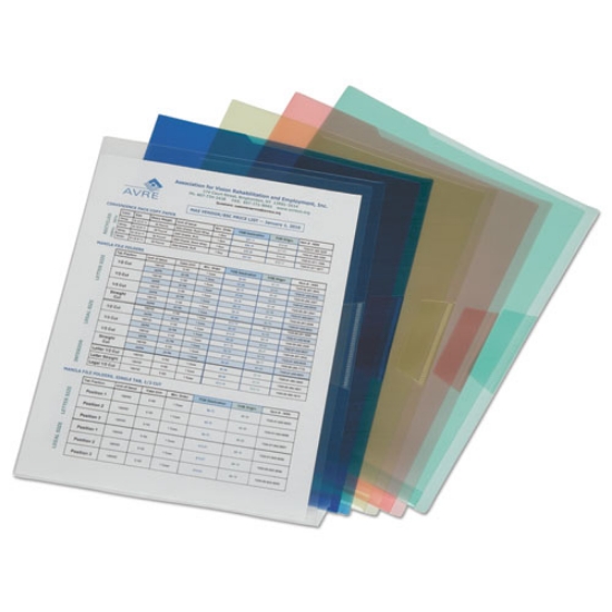 Picture of 7520016615819 Skilcraft Poly Project Translucent File Jacket, Letter Size, Assorted Colors, 5/pack