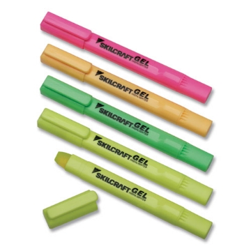 Picture of 7520016919223 Skilcraft Gel Highlighter, Assorted Ink Colors, Chisel Tip, Assorted Barrel Colors, 5/pack