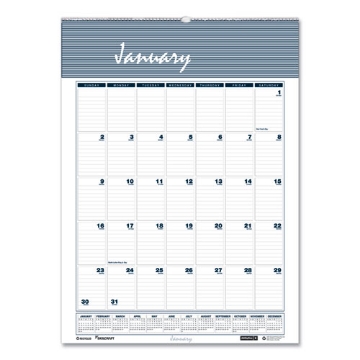 Picture of 7510016935081 SKILCRAFT 12-Month Wall Calendar, 15.5 x 22, White/Blue/Gray Sheets, 12-Month (Jan to Dec): 2024