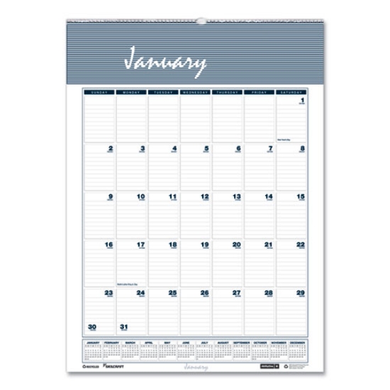 Picture of 7510016935081 SKILCRAFT 12-Month Wall Calendar, 15.5 x 22, White/Blue/Gray Sheets, 12-Month (Jan to Dec): 2024