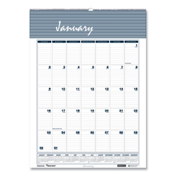 Picture of 7510016935097 SKILCRAFT 12-Month Wall Calendar, 12 x 17, White/Blue/Gray Sheets, 12-Month (Jan to Dec): 2024