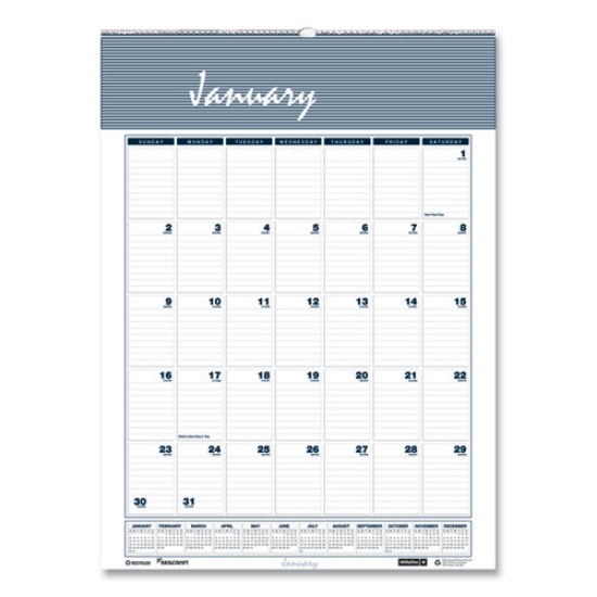 Picture of 7510016935097 SKILCRAFT 12-Month Wall Calendar, 12 x 17, White/Blue/Gray Sheets, 12-Month (Jan to Dec): 2024