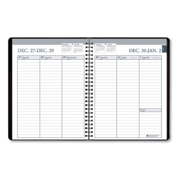 Picture of 7530016935580 SKILCRAFT Weekly Appointment Planner, Wirebound, 8.75 x 6.88, Black Cover, 12-Month (Jan-Dec): 2024