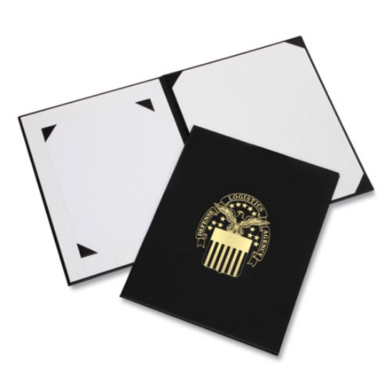 Picture of 7510017011610 SKILCRAFT Awards Certificate Binder, DLA Seal, 14.5 x 11.5, Black/Gold