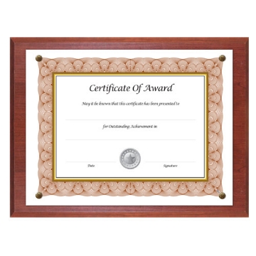 Picture of Award-A-Plaque Document Holder, Acrylic/Plastic, 10.5 x 13, Mahogany
