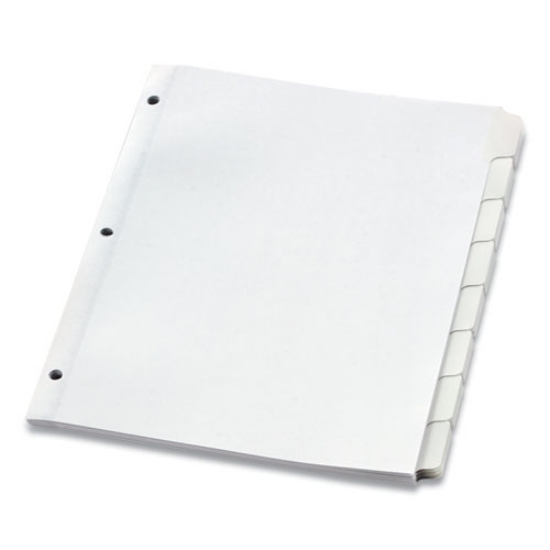 Picture of Custom Label Tab Dividers With Self-Adhesive Tab Labels, 8-Tab, 11 X 8.5, White, 5 Sets