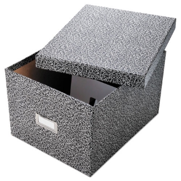 Picture of Reinforced Board Card File, Lift-Off Cover, Holds 1,200 6 X 9 Cards, 9 X 11 X 6.75, Black/white