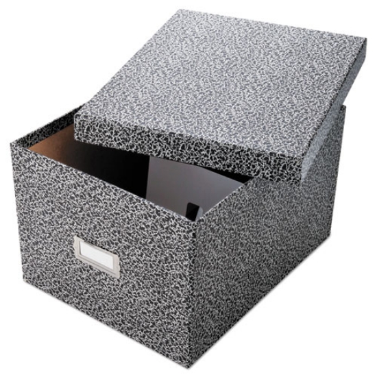 Picture of Reinforced Board Card File, Lift-Off Cover, Holds 1,200 6 X 9 Cards, 9 X 11 X 6.75, Black/white