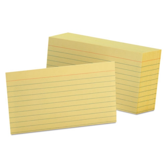 Picture of Ruled Index Cards, 3 X 5, Canary, 100/pack