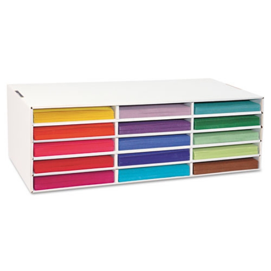 Picture of CLASSROOM KEEPERS LETTER-SIZE CONSTRUCTION PAPER SORTER/STORAGE BOX, 15 COMPARTMENTS, 29.25 X 12.88 X 9.38, WHITE