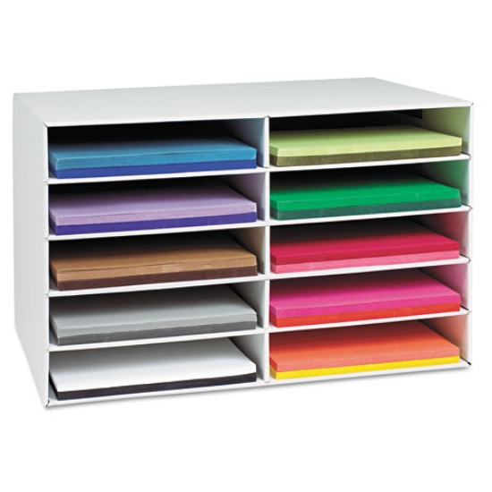 Picture of CLASSROOM CONSTRUCTION PAPER STORAGE, 10 COMPARTMENTS, 26.88 X 16.88 X 18.5, WHITE