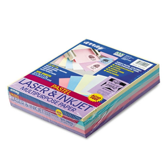 Picture of Array Colored Bond Paper, 20 lb Bond Weight, 8.5 x 11, Assorted Pastel Colors, 500/Ream