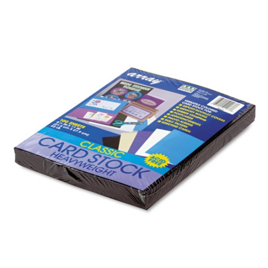 Picture of Array Card Stock, 65 lb Cover Weight, 8.5 x 11, Black, 100/Pack