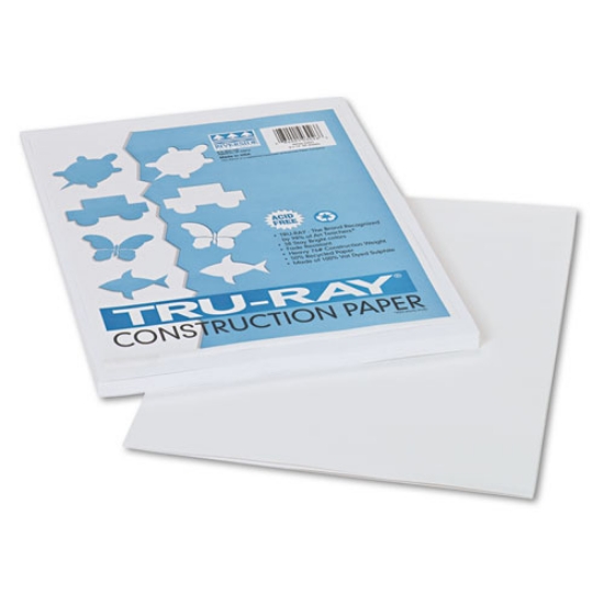 Picture of Tru-Ray Construction Paper, 76 lb Text Weight, 9 x 12, White, 50/Pack