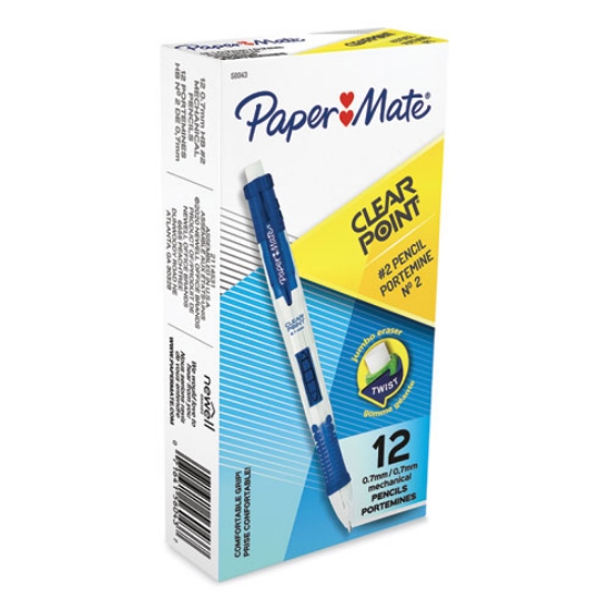 Picture of Clear Point Mechanical Pencil, 0.7 mm, HB (#2), Black Lead, Blue Barrel