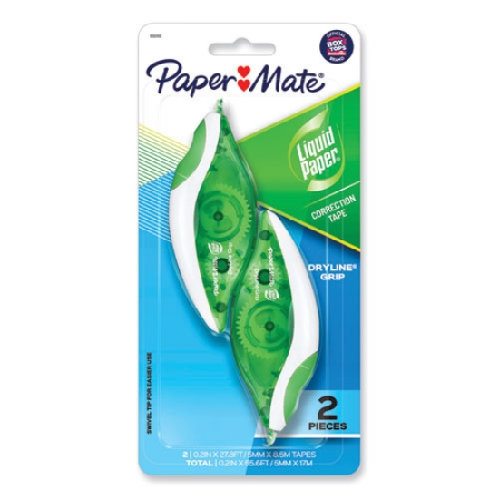 Picture of DryLine Grip Correction Tape, Non-Refillable, Gray/Green Applicator, 0.2" x 335", 2/Pack