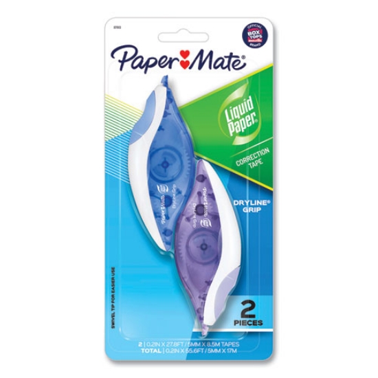 Picture of DryLine Grip Correction Tape, Blue/Purple Applicators, 0.2" x 335",  2/Pack